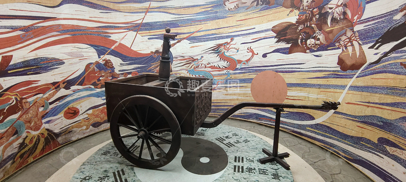 高清大图下载【趣麦麦图】壁画风古代指南车战车场景设计素材