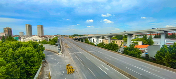 高清维修中的外环线城市公路桥梁景观素材