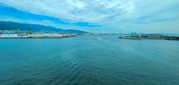 写实风日本名古屋城市海湾全景摄影素材