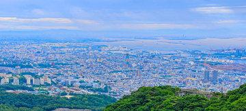 航拍风日本横滨城市全景自然风光设计素材