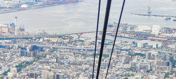 航拍风日本横滨城市全景高空缆车视角素材