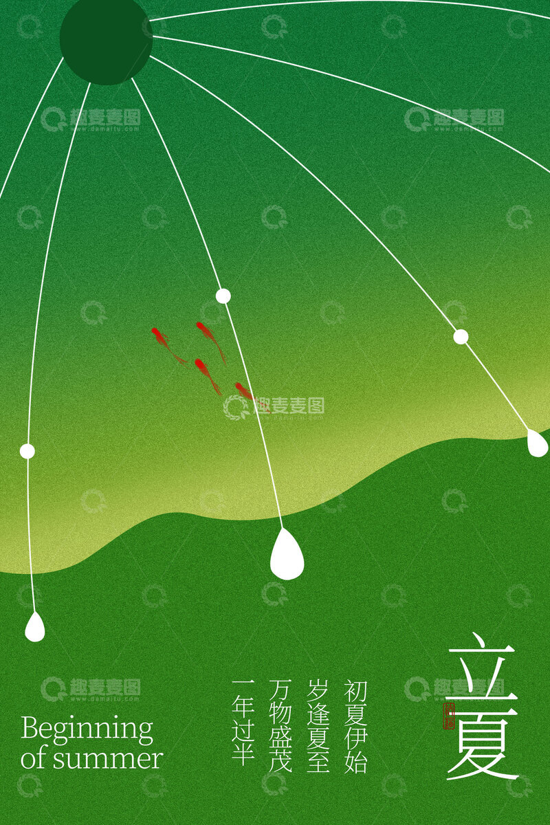 源文件下载【趣麦麦图】-立夏节气简约绿色活动海报
