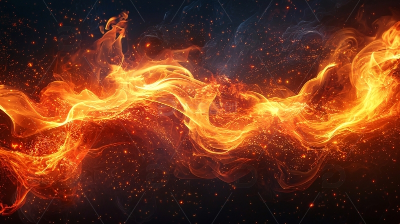 高清大图下载【趣麦麦图】流动的火焰