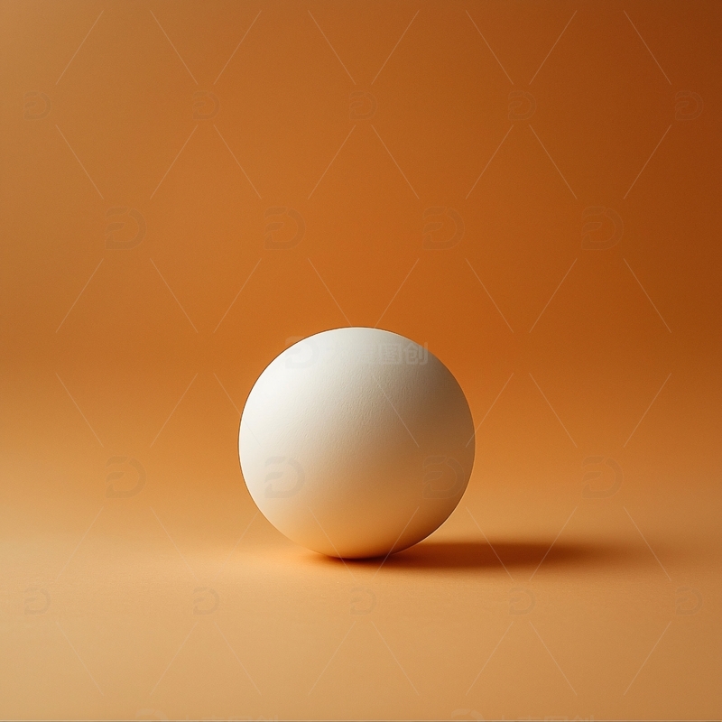 高清大图下载【趣麦麦图】橙色背景下白色球体