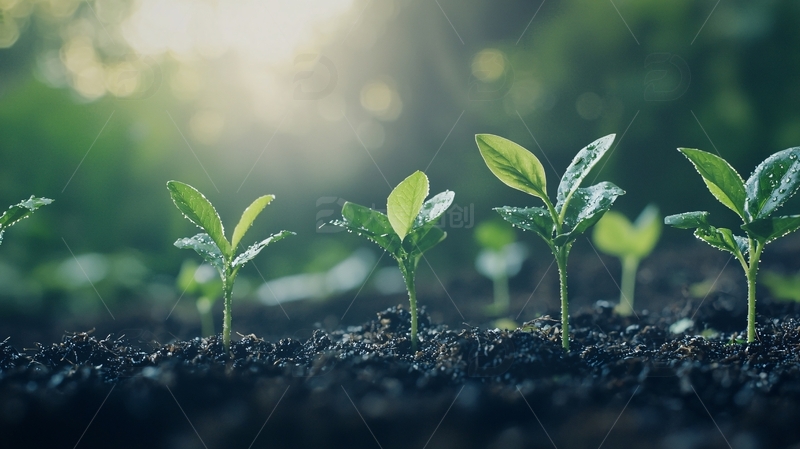 高清大图下载【趣麦麦图】阳光下茁壮成长的幼苗
