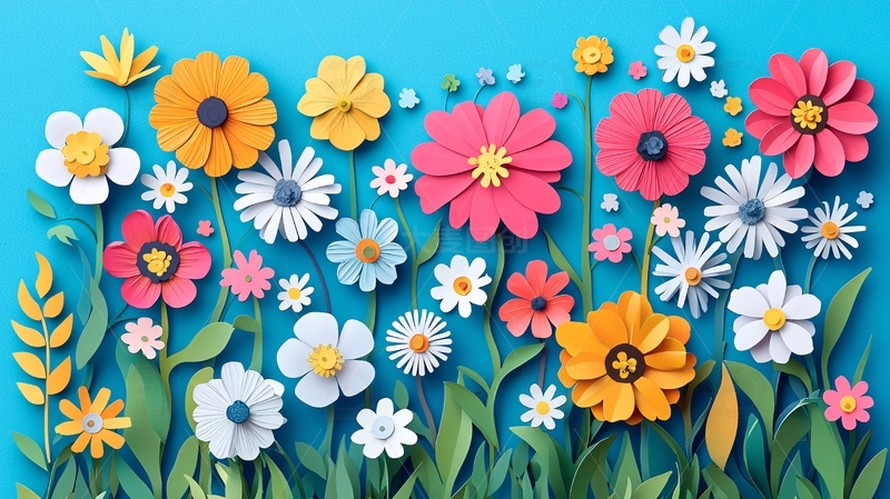 高清大图下载【趣麦麦图】彩色纸艺花朵