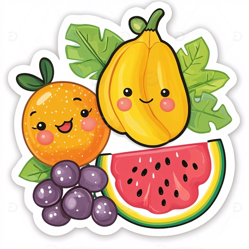 高清大图下载【趣麦麦图】可爱水果卡通