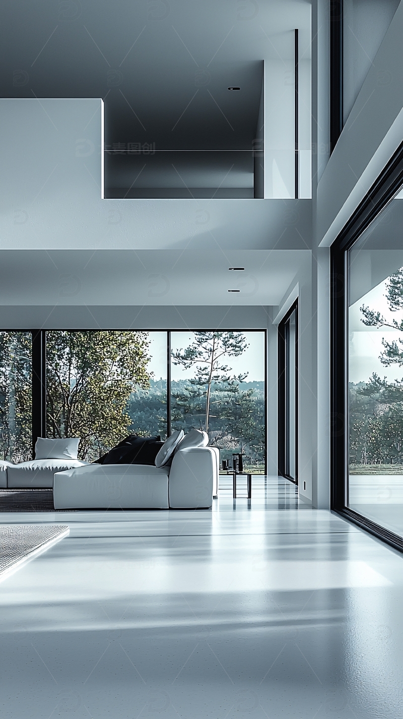 高清大图下载【趣麦麦图】现代简约别墅客厅
