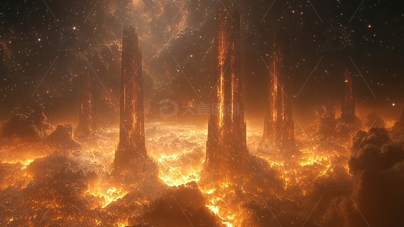 高清大图下载【趣麦麦图】燃烧的宇宙岩柱