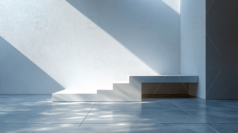 高清大图下载【趣麦麦图】极简风格白色阶梯