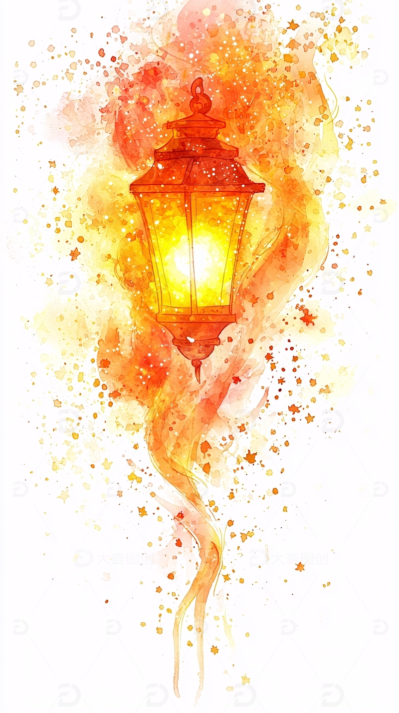 高清大图下载【趣麦麦图】水彩灯笼
