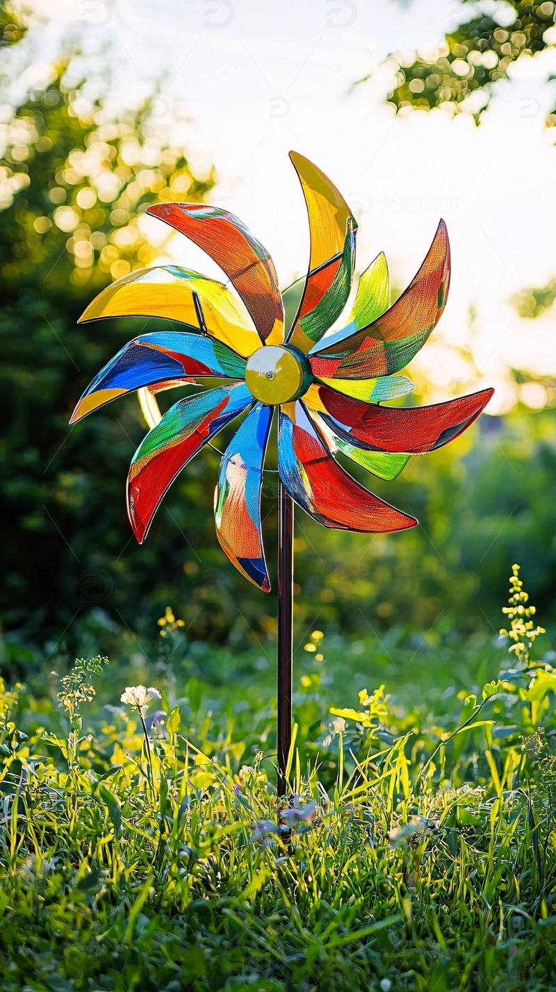 高清大图下载【趣麦麦图】彩色风车