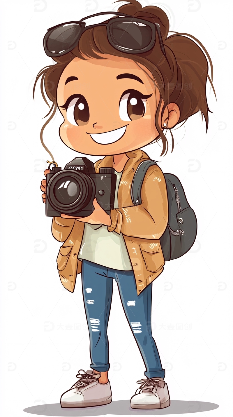 高清大图下载【趣麦麦图】可爱卡通女孩