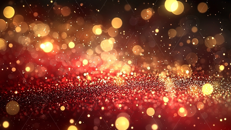 高清大图下载【趣麦麦图】红色金色闪光背景