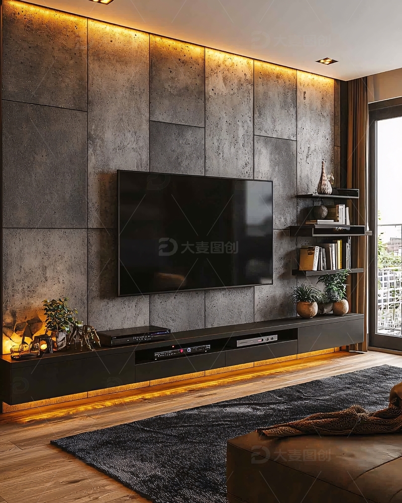 高清大图下载【趣麦麦图】现代简约电视背景墙