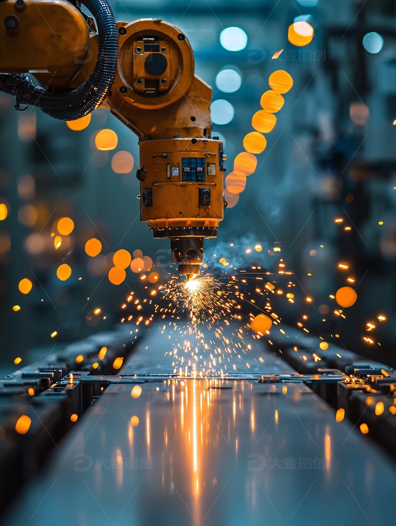 高清大图下载【趣麦麦图】工业机器人工作特写