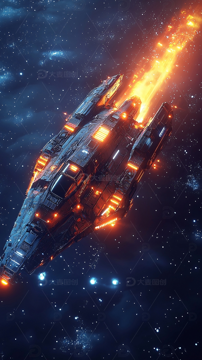 高清大图下载【趣麦麦图】宇宙飞船太空飞行