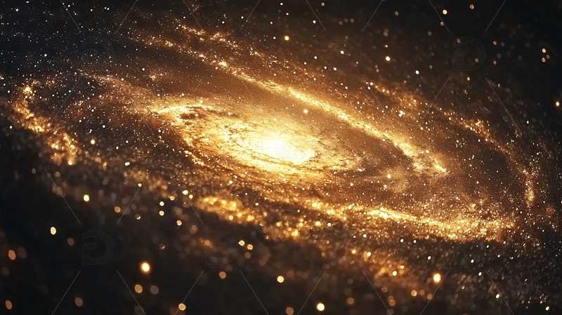 高清大图下载【趣麦麦图】金色螺旋星系