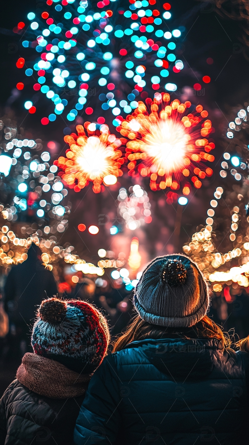高清大图下载【趣麦麦图】夜晚烟火秀