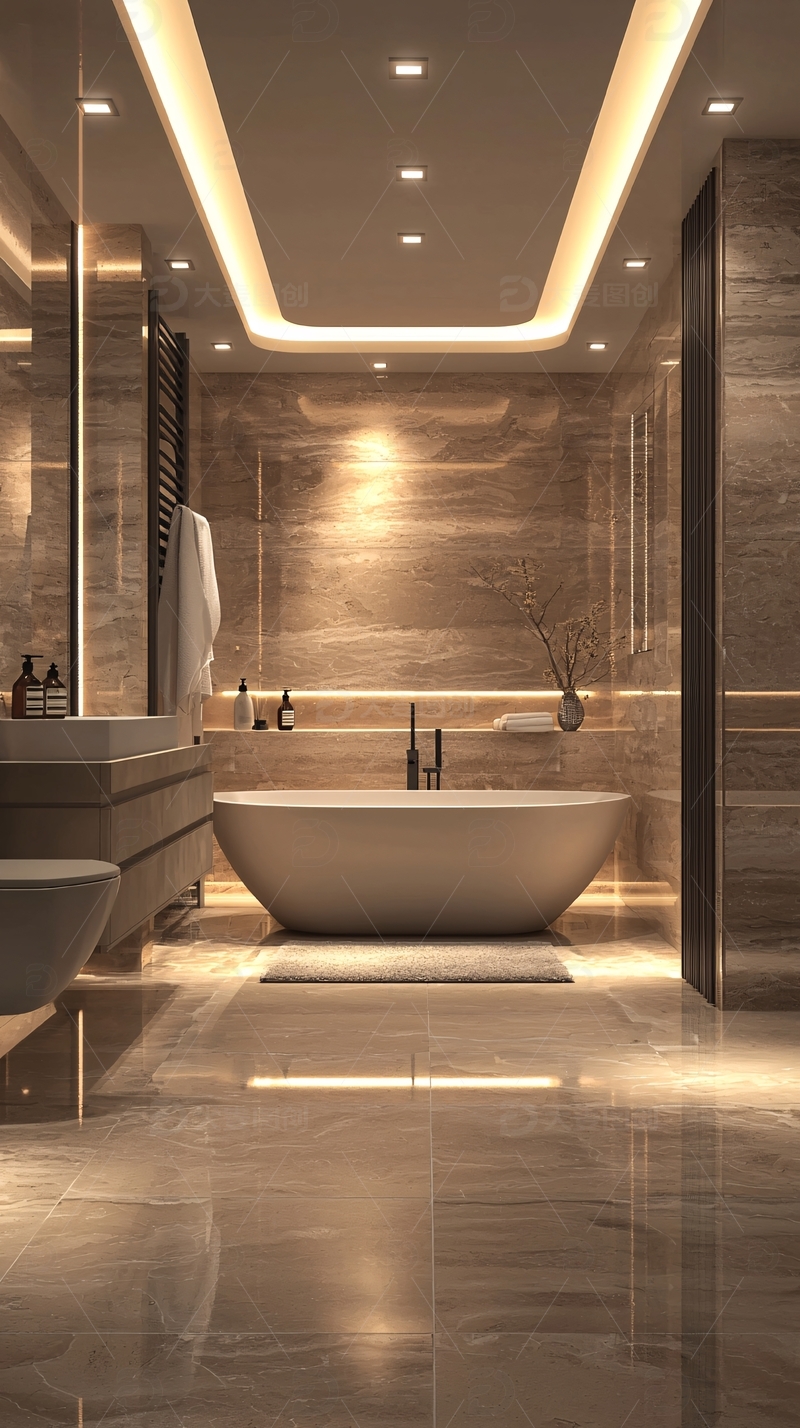 高清大图下载【趣麦麦图】高端大气奢华现代浴室