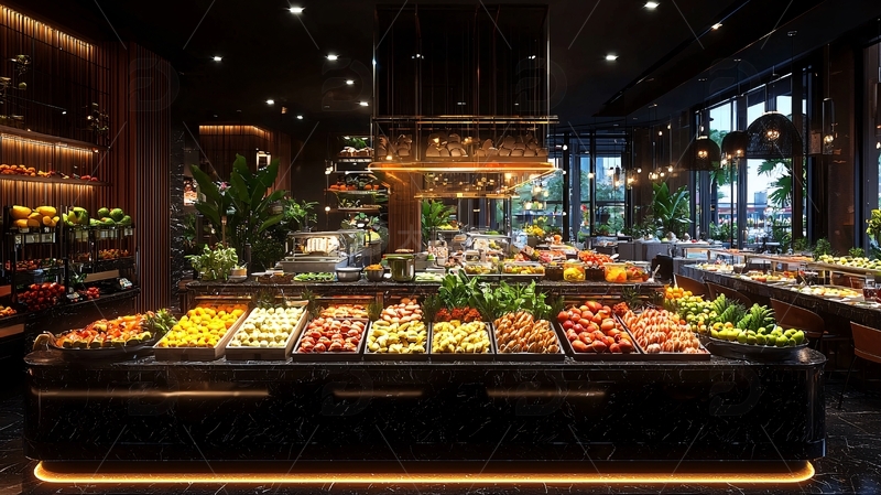 高清大图下载【趣麦麦图】高端自助餐厅新鲜蔬果