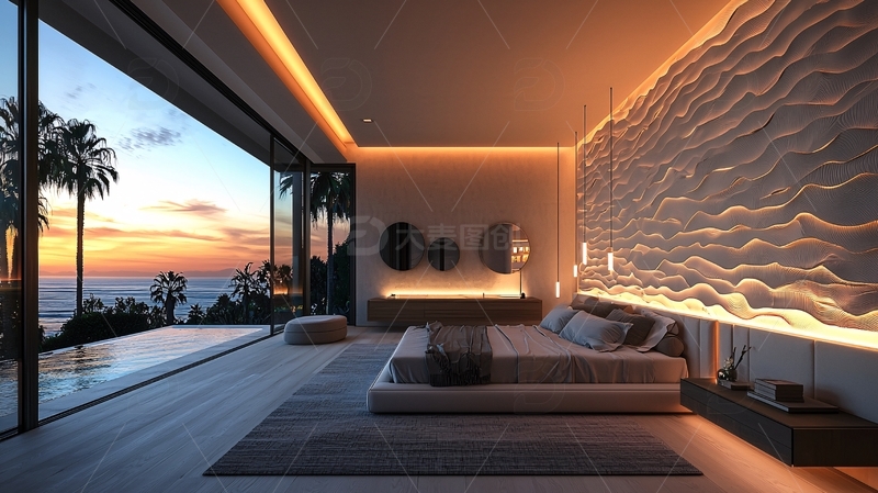 高清大图下载【趣麦麦图】现代极简卧室设计