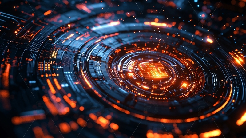 高清大图下载【趣麦麦图】未来科技感电路板中心发光