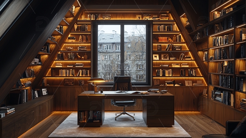 高清大图下载【趣麦麦图】阁楼书房设计