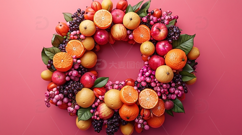 高清大图下载【趣麦麦图】水果花环