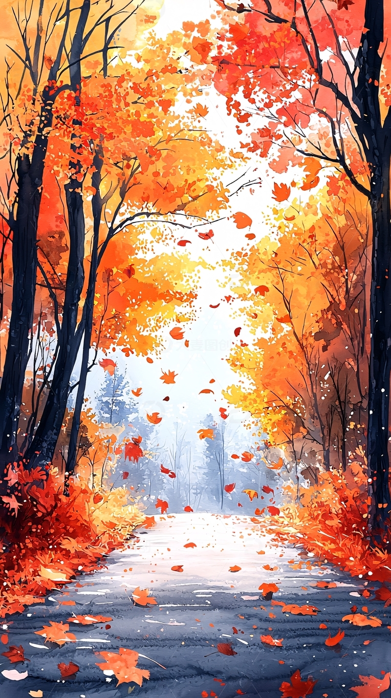 高清大图下载【趣麦麦图】秋日森林小路