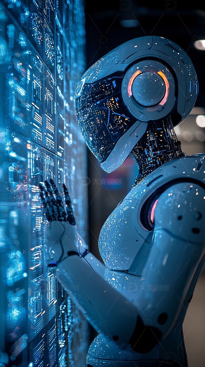 高清大图下载【趣麦麦图】未来科技感机器人