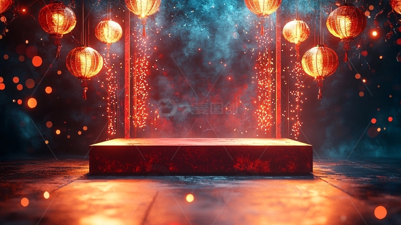 高清大图下载【趣麦麦图】中式舞台背景