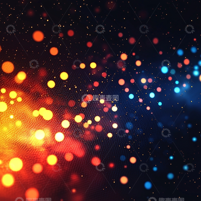 高清大图下载【趣麦麦图】彩色光点星空背景