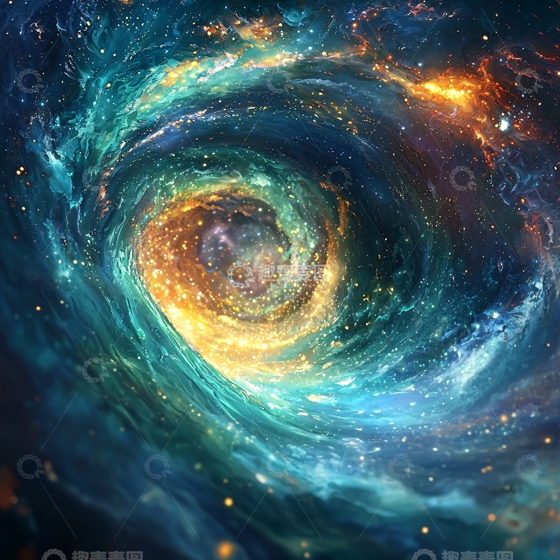 高清大图下载【趣麦麦图】宇宙星云漩涡状发光体