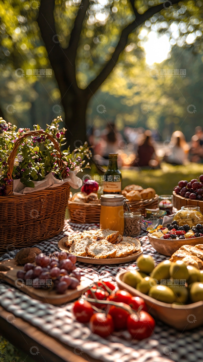 高清大图下载【趣麦麦图】户外阳光野餐美食