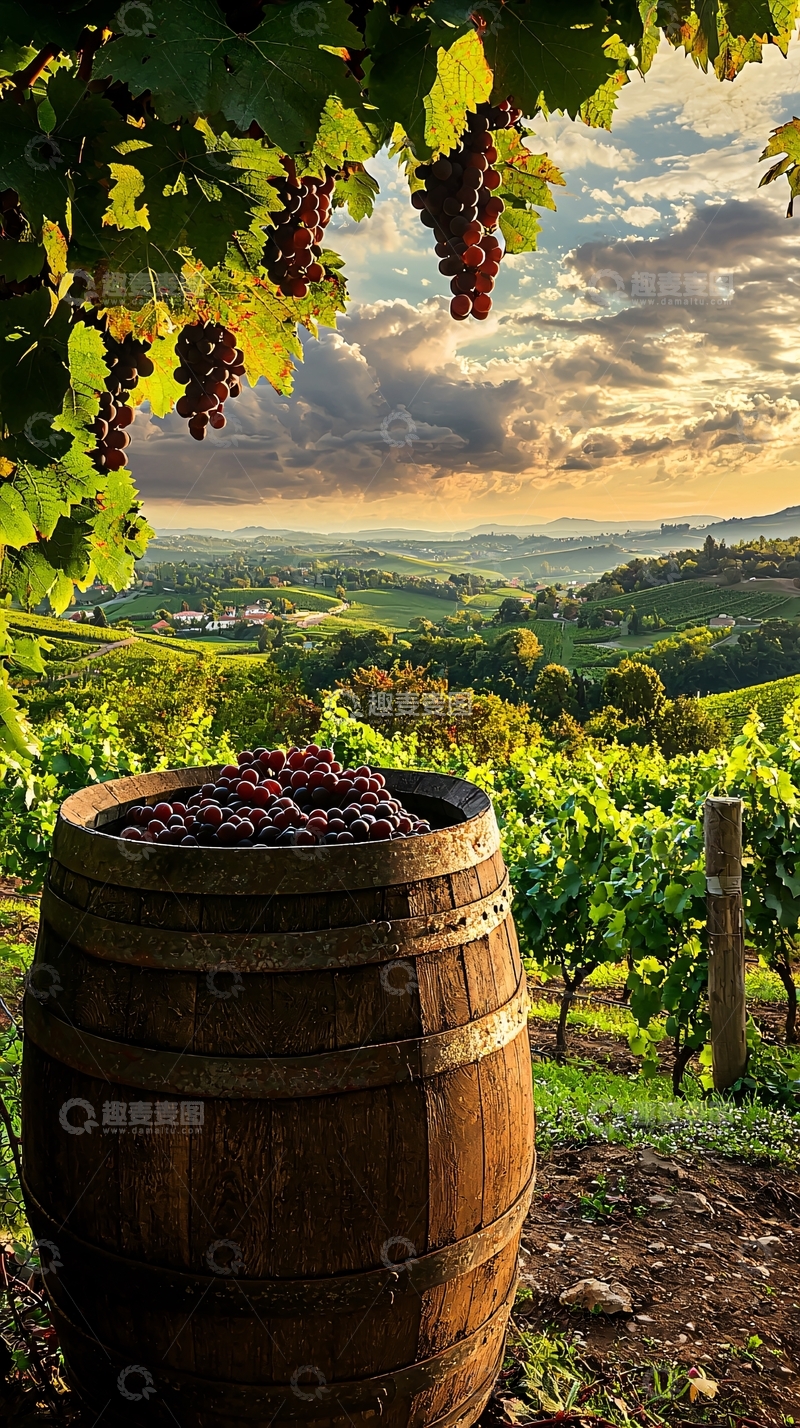 高清大图下载【趣麦麦图】成熟葡萄挂满枝头