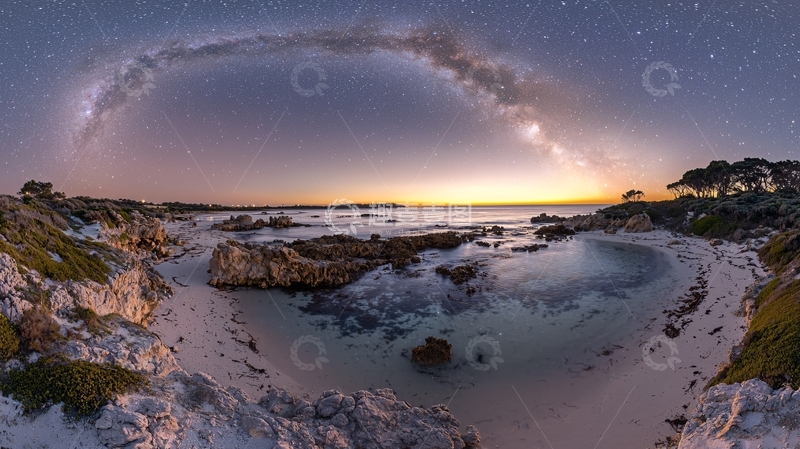 高清大图下载【趣麦麦图】星空下的海滩夜景