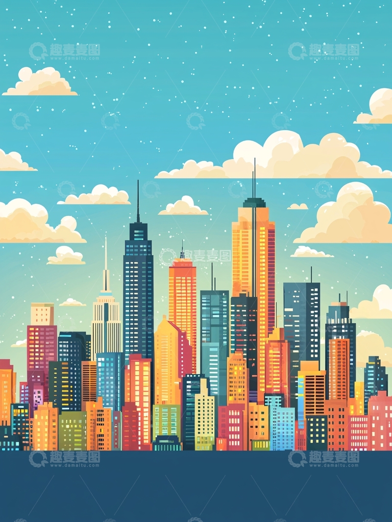 高清大图下载【趣麦麦图】城市建筑群高清图片