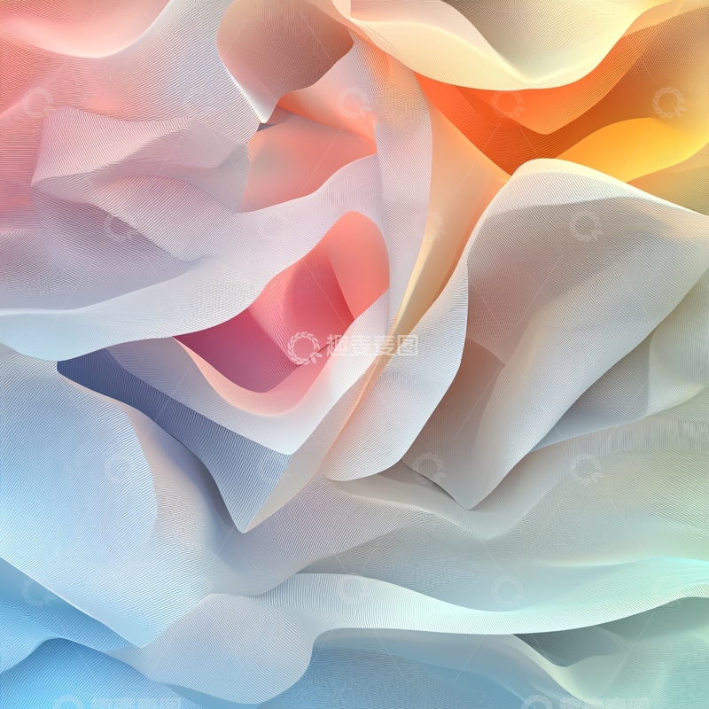 高清大图下载【趣麦麦图】梦幻渐变色绸缎纹理