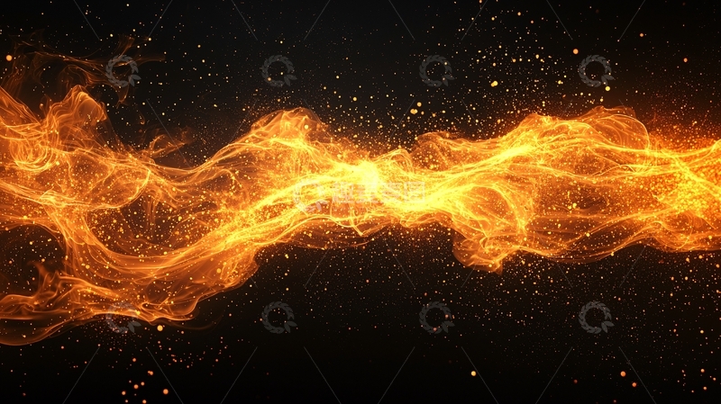 高清大图下载【趣麦麦图】金色火焰粒子流