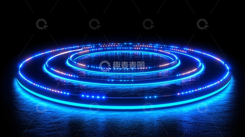 高清大图下载【趣麦麦图】蓝色科技光圈