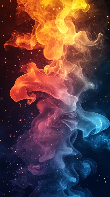 火焰和冰的抽象烟雾