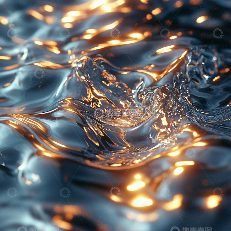 高清大图下载【趣麦麦图】金属质感的水面光影
