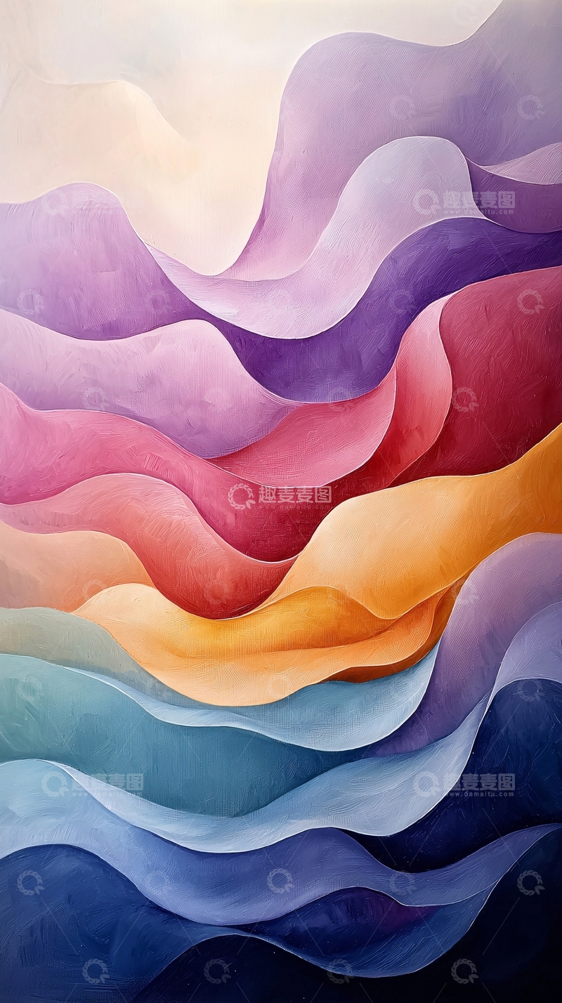 高清大图下载【趣麦麦图】彩色波浪抽象背景