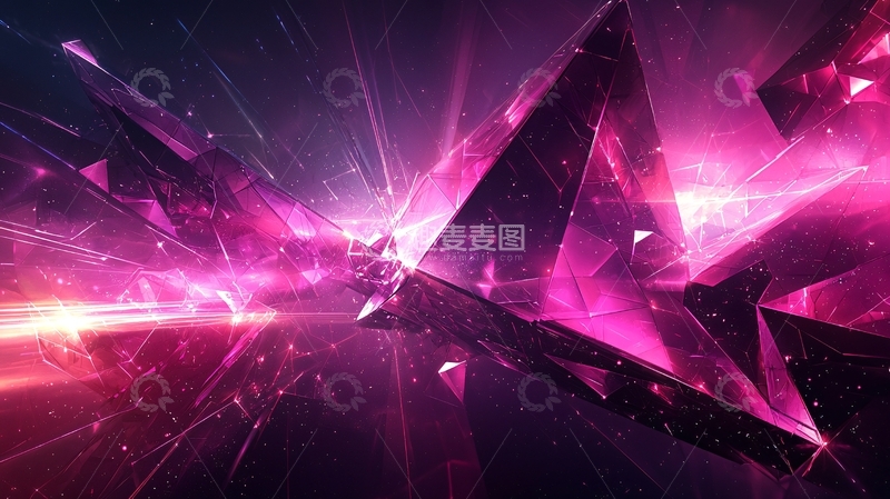 高清大图下载【趣麦麦图】粉色光线下的破碎晶体