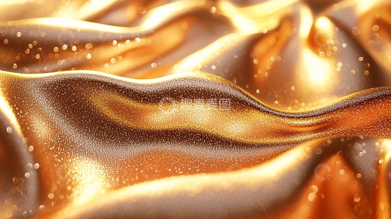 高清大图下载【趣麦麦图】金色褶皱丝绸质感