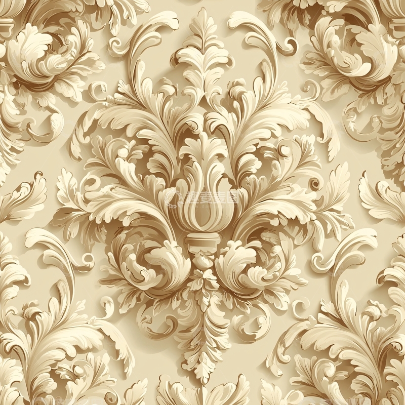 高清大图下载【趣麦麦图】精致复古花纹墙纸