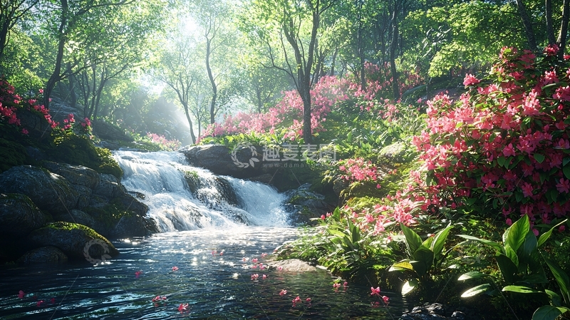高清大图下载【趣麦麦图】美丽森林溪流