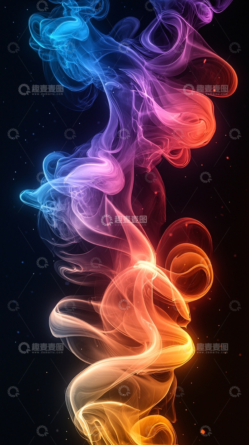 高清大图下载【趣麦麦图】彩色烟雾抽象背景