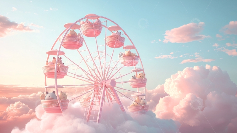 高清大图下载【趣麦麦图】粉色摩天轮